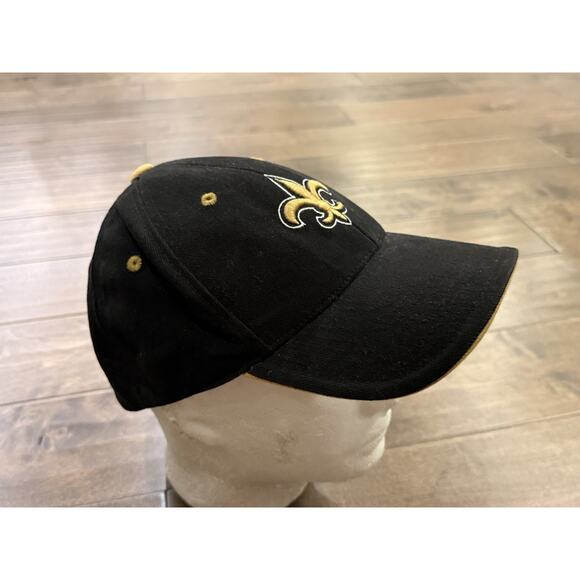 Vintage Annco Mens Black NFL New Orleans Saints Fitted Hat Size L/XL Cap - Picture 4 of 8